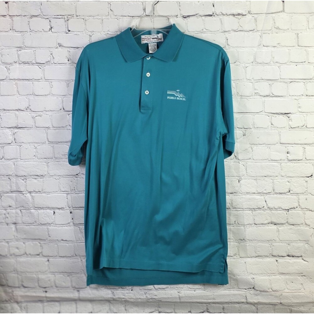Pebble Beach Men’s Medium Short Sleeve Polo Shirt Izod Club